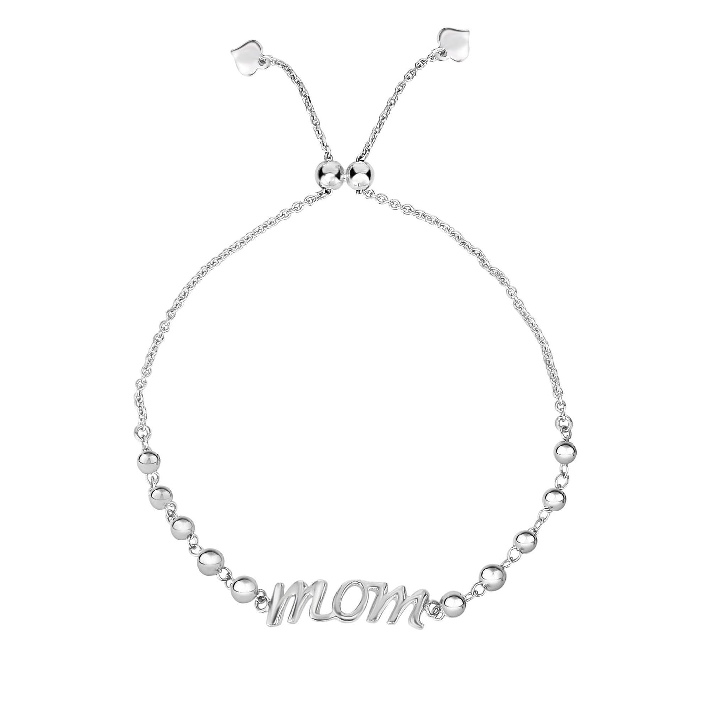 Sterling Silver "MOM" Friendship Bracelet