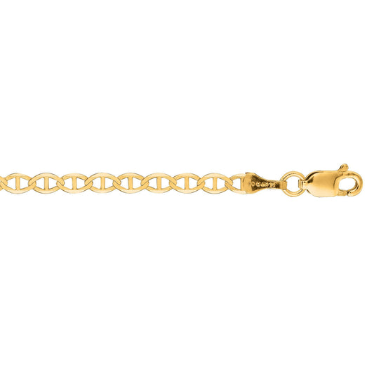 10K Gold 3.2mm Mariner Chain Bracelet