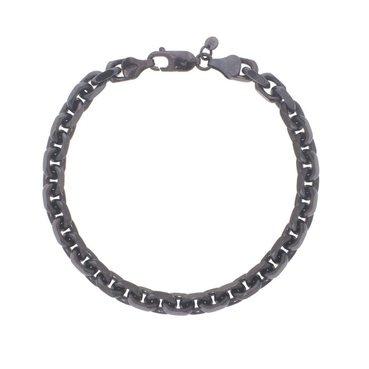Black Silver Oval Link Chain