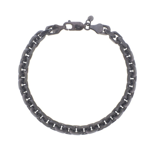 Black Silver Oval Link Chain