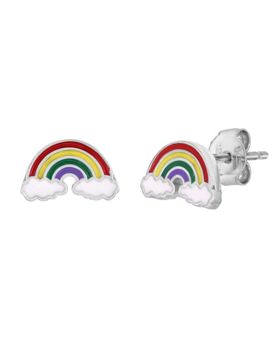 Children's Silver Rainbow Studs