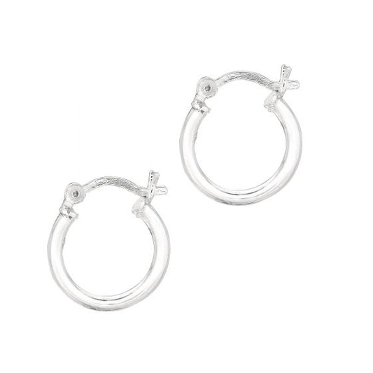 Children's Silver 2x10mm Hoop Earrings