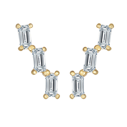 14K Gold Baguette Ear Climber