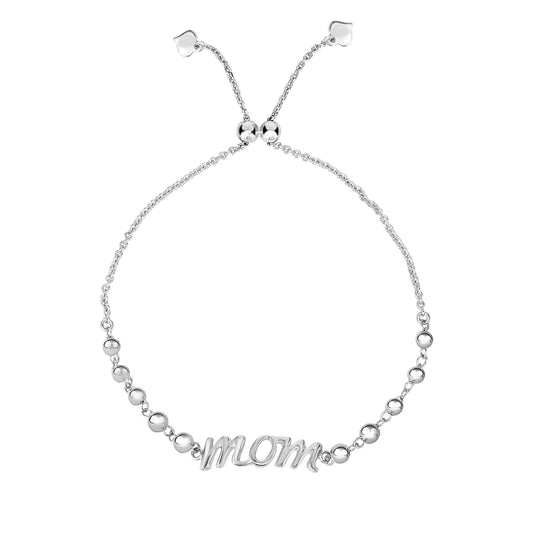 Sterling Silver "MOM" Friendship Bracelet