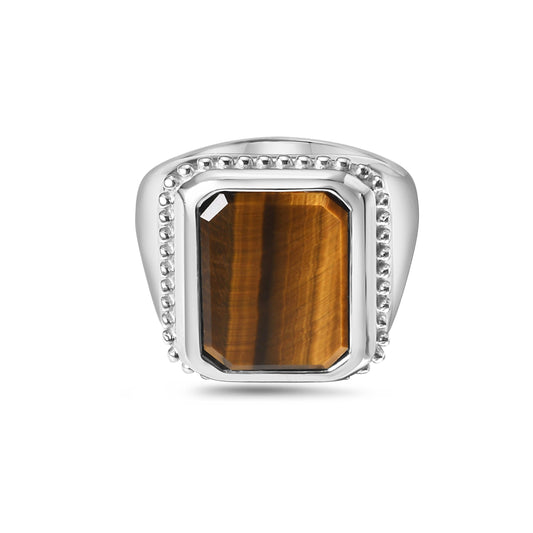 Silver Men's Octagon Signet Ring